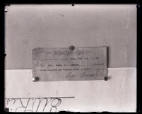 Check forged with the fake signature of district attorney Asa Keyes, 1928