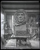 Clay model of a bust sculpture of the explorer Roald Amundsen, Los Angeles, 1928