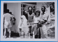 Lulu Emmig, Gordon Metz, Teresa Devant and Thami Mnyele, Botswana Orientation Center, 1983