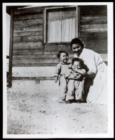 A young woman and two toddlers, relatives of the Locketts, Duarte (?), circa 1910