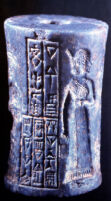 Lapis Lazuli Cylinder Seal; Northern Iraq or Syria, Iraqi or Syrian Museum