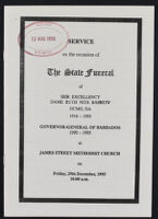 Service for The State Funeral: Dame Ruth Nita Barrow GCMG, DA