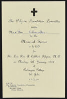 Memorial Service for the Late Rev. A. Cuthbert Pilgrim M. A.