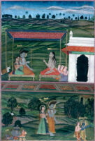 Shiva and Sati visiting sage Agastya, Shiva seeing Ravana kidnapping Sita.