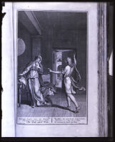 Annunciation of the Virgin Mary, 17th century engraving (photographed between 1920-1939)