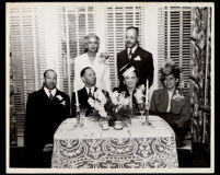 Wedding of Ursula and Cecil Murrell at the home of Drs. Vada and John Somerville, Los Angeles, 1946