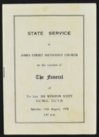 Order of Service for the State Funeral of the Late Sir Winston Scott G.C.M.G., G.C.V.O
