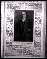 James Rowland Angell in a page from Yale's New President and His Task, circa 1921