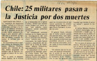 Chile: 25 militares a la justicia por dos muertes