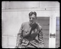 Policeman Oscar Bayer in a medic's office, Los Angeles, 1925