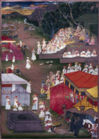 Bharata and Rama; King Guha saluting Rama