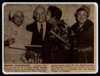 Lorenzo Bowdoin receives an award from the Women's Sunday Morning Breakfast Club, Los Angeles, 1962