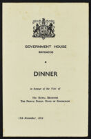 Dinner in Honour of the Visit of His Royal Highness The Prince Philip, Duke of Edinburgh