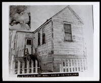 Mayme C. Mary Netherland and the house where she was born, Oakland (copy photo made 1930-1989)
