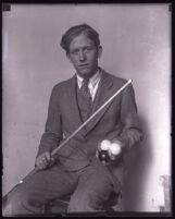 Billiards player Jay Bozeman, Los Angeles county, circa 1920s