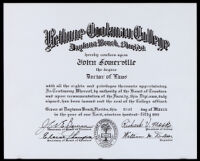 Honorary law degree of John Somerville, 1951