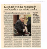 Kissinger cree que negociación con Irán debe ser a siete bandas