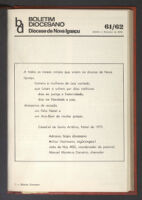 Boletim Diocesano, Edição 61/62, Janeiro/Fevereiro 1974