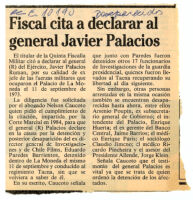 Fiscal cita a declarar al general Javier Palacios