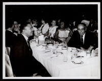 Loren Miller at a testimonial dinner for Mervyn M. Dymally at the Los Angeles Furnishing Mart, Los Angeles, 1963