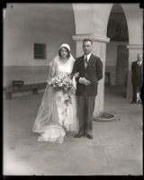 María del Carmen Vasconcelos and Hermino Ahumada Jr. on their wedding day, Los Angeles, 1930