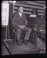 Joseph Fitzpatrick in a courtroom during his trial for accepting a bribe, Los Angeles, 1925