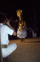 Theyyam festival - Thirayāṭṭam performance with a dancing kolam character, Kalliasseri (India), 1984