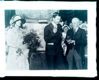 Crown Prince Gustav Adolf and Crown Princess Louise of Sweden with Dr. Robert Millikan at the Shrine Auditorium, Los Angeles, 1926