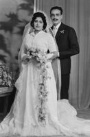 Studio portrait of a bride and a groom