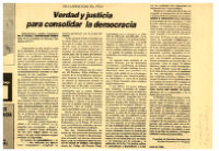 Verdad y justicia para consolidar la democracia