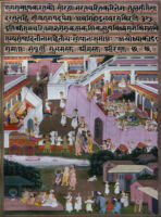 Bharata worshipping Rama's Paduka in Ayodhya; Bharata seeking Brahmanas's advice