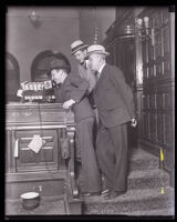 Jack Rosenberg, Dave Getzoff and Charles Reimer, defendents in Julian Petroleum bribes case, Los Angeles, 1929 