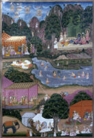 Bharata and Shatrughna venerating Rama; Vasishtha addressing Rama; Bharata etc.