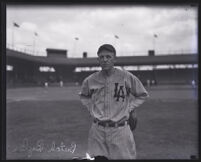 Baseball player Butch Byler at Washington Park, Los Angeles, 1924