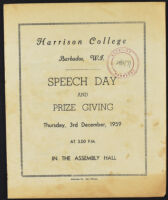 1959 Harrison College Speech Day and Prize Giving