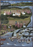 King Guha insisting Rama to accompany him; Rama at Prayaga
