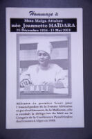 Hommage à Mme Maîga Attaher, Jeannette Haïdara