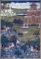 Rama in the palace; Kaka and Garuda