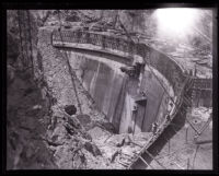 Half-finished Santa Anita Dam, Sierra Madre, 1920s