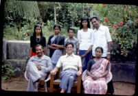 Sri Sreedharan Nair, his family, Nazir Ali Jairazbhoy and Ram Gaekwad, Vazhoor (India), 1984