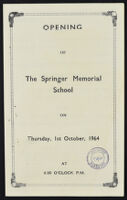 Opening of The Springer Memorial School