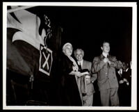 Charlotta Bass campaigns with other Progressive Party candidates, Los Angeles (?), 1952