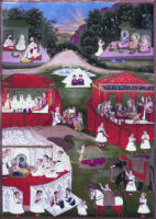 Vasishtha seated; the trio; Janaka with Sita; Bharata with Shatrughna