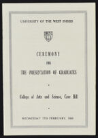 1969 Ceremony for the Presentation of Graduates, College of Arts & Science, UWI