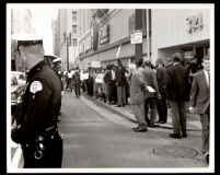 Demonstrators protesting the firing of Dr. Opal C. Jones, executive director of NAPP, Los Angeles, 1966
