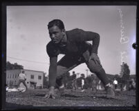 Polytechnic High School football captain Louie Burman, Los Angeles, 1923
