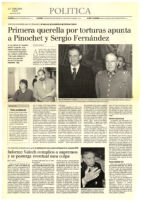 Primera querella por torturas apunta a Pinochet y Sergio Fernández