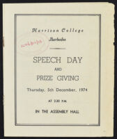 1974 Harrison College Speech Day and Prize Giving