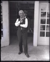Paroled lifer Franklin William Austin outside Lincoln Heights Jail, Los Angeles, 1925