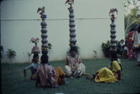 Om Periyaswamy dance troupe - Karakāṭṭam dance with four dancers balance clay pots on their heads, Madurai (India), 1984